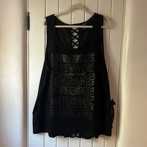 Torrid Black Cities Tank Top Ladder Back Torrid Size 3